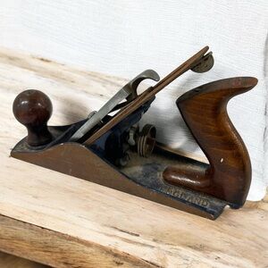 Vintage Woden No.4 Smoothing Plane England Original Decal Wood Handles